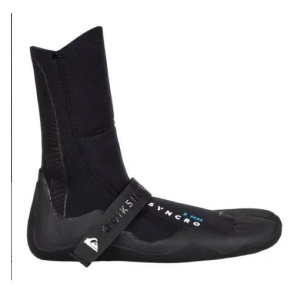 (C2)Quiksilver Syncro 3mm Black Neoprene Booties, size 5 women - Picture 14 of 16